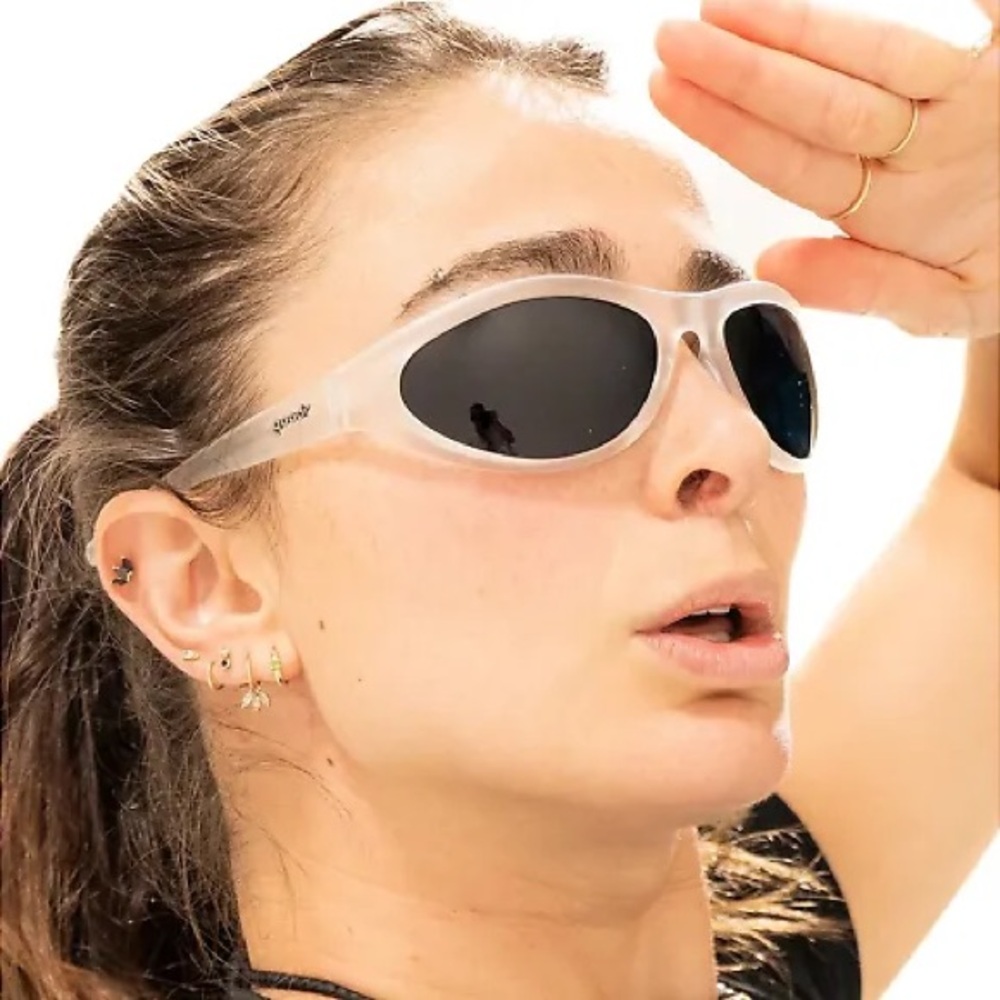 Goodr “Bug G” Sunglasses in Cleared for Takeoff Translucent Wrap Running Shades